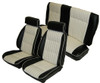 1982-1988 Pontiac Grand Prix European Reclining G Buckets With Head Rests & Rear Bench Seat Upholstery Set - Leather