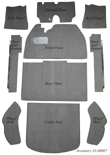 1971 Volkswagen Super Beetle Hardtop Carpet Fits Flat Front