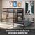 Twin Over Twin Loft Bunk Bed with Bookcase-Dark Brown B593-HU10042+