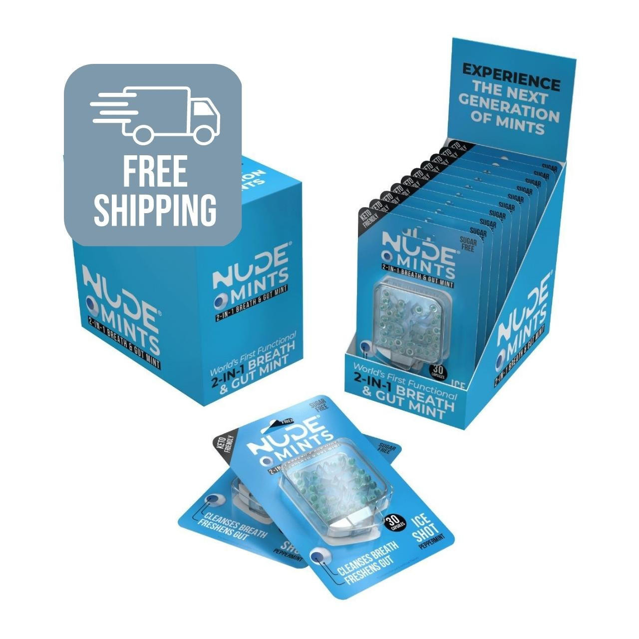  Nude Mints Ice Shot Flavour 10 Pack 