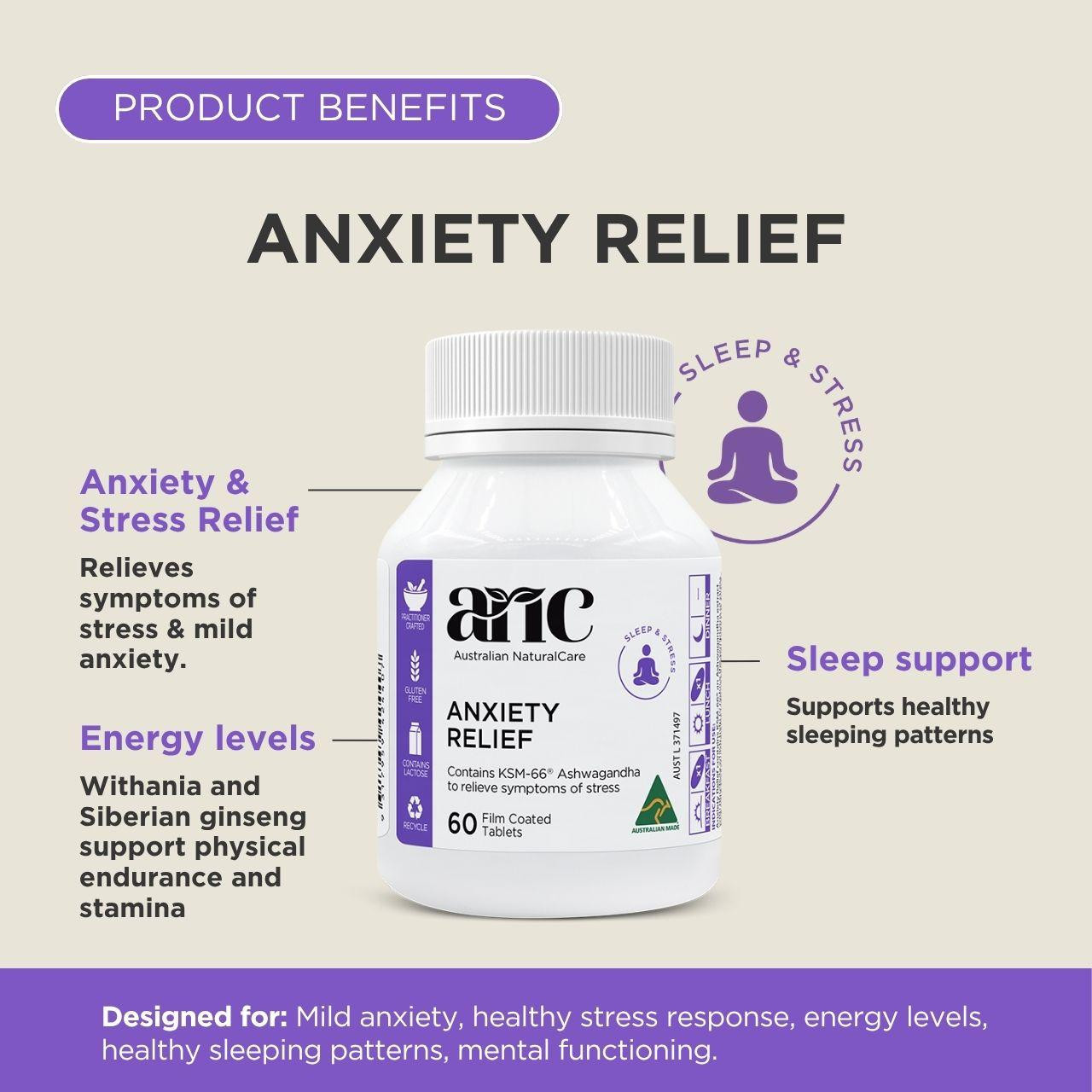 Australian NaturalCare Anxiety Relief 60 tabs 