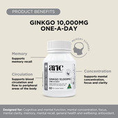 Australian NaturalCare Ginkgo 10,000mg One-A-Day 60 tabs 