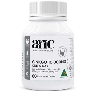 Australian NaturalCare Ginkgo 10,000mg One-A-Day 60 tabs  Australian NaturalCare Ginkgo 10,000mg One-A-Day 60 tabs