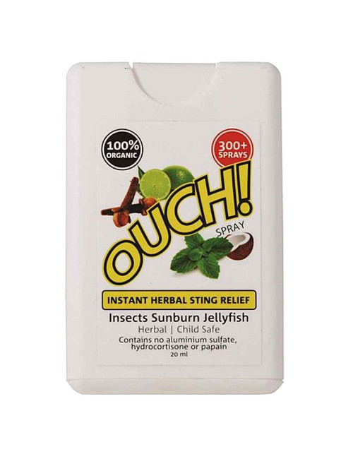 ouch organic instant herbal sting relief spray 20ml australias