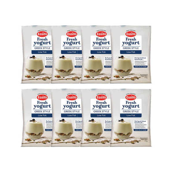 EasiYo Wellbeing Range GreekStyle Unsweetened Low Fat Yogurt 8 Pack