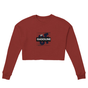 Women's Cropped Sweatshirt_Bella Canvas_Out of Gasoline_Maroon_Limited Edition