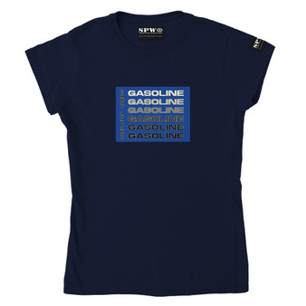 Classic Womens Crewneck T-shirt_Out of Gasoline_Navy Blue_Limited Edition