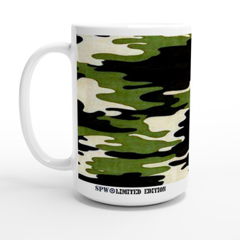 White 15oz Ceramic Mug_ Camouflage Series 005_Limited Edition