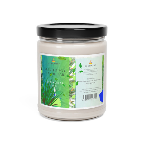 Scented Soy Candle, 9oz_ Lemongrass Scented Soy Candle Jar – Series SPW SSC PT2BC005_Limited Edition
