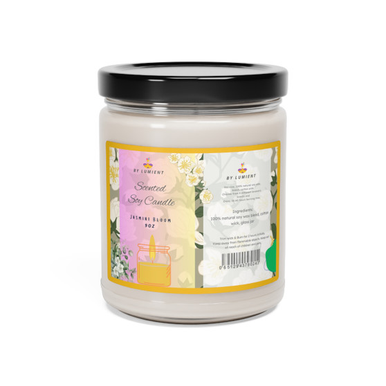 Scented Soy Candle, 9oz_ Jasmine Bloom Scented Soy Candle Jar – Series SPW SSC PT2BC006_Limited Edition