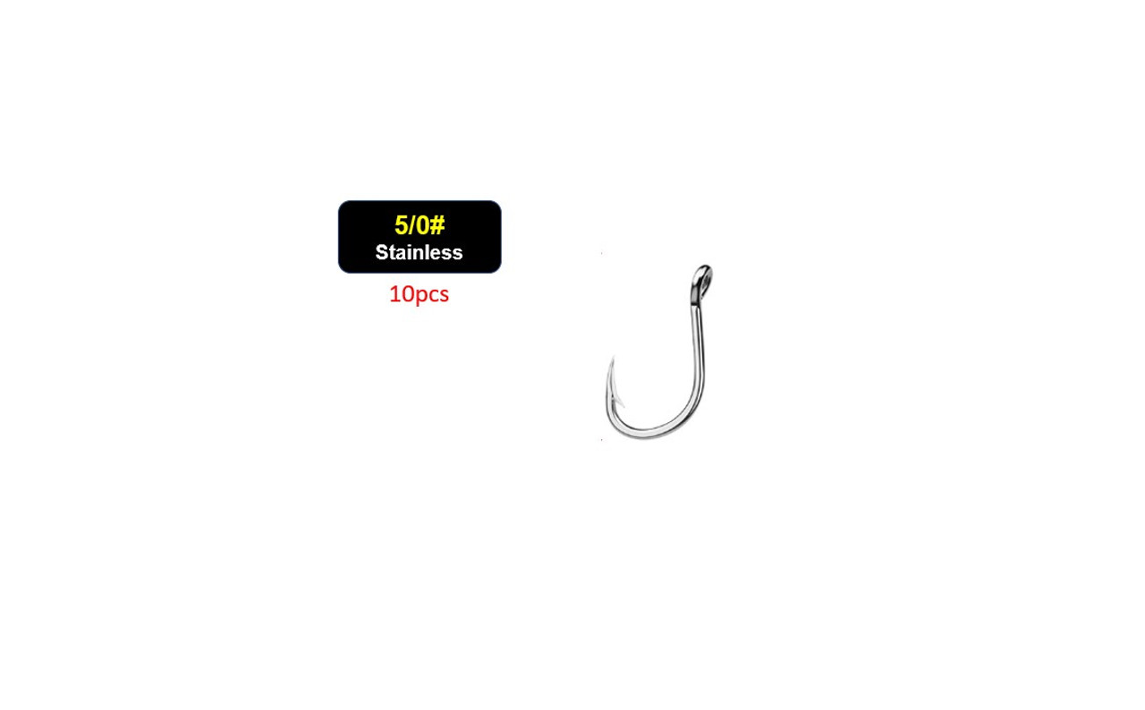 10pcs 5/0# Stainless Suicide / Octopus Hooks Fishing Hook Super