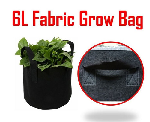 6L Grow Bags Black Fabric Plant Pouch Pot Container 2 Gallon Planter Box