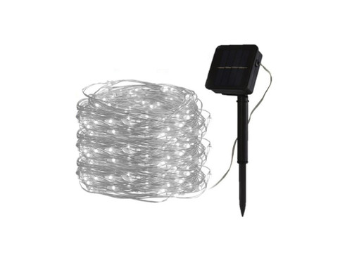 WHITE 200 LED 22M Solar Powered Seed Fairy Lights Xmas Decor 8 functions WHITE 200 LED 22M Solar Powered Seed Fairy Lights Xmas Decor 8 functions