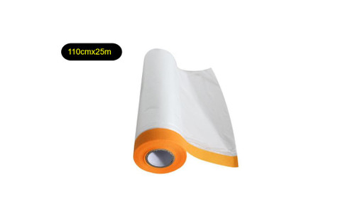 110cm x 25m Masking Film Painting Protection Covering Pre-Taped Sheet