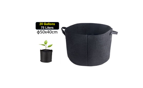 75L Grow Bags Black Fabric Plant Pouch Pot Container 20 Gallon Planter Box