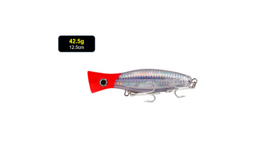 Red 42.5g 12.5cm Topwater Popper Crank Bait Jig Fishing Lure Splash surface