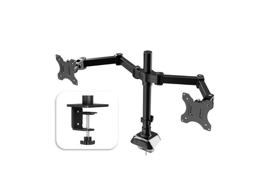 Dual Monitor Desk Mount 17-32 Inch Adjustable TV Bracket Stand Arm Swing