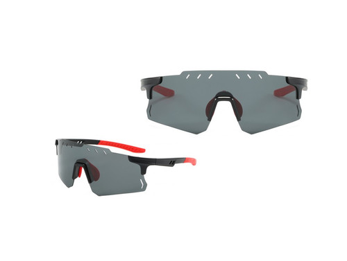68mm Grey Mirror Glasses Black Frame Sunglasses Cycling Running Bike MTB