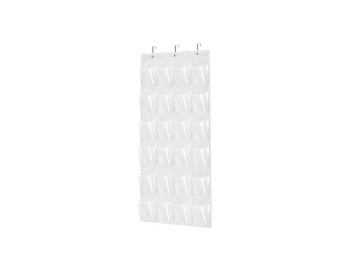 24 Pocket Clear Shoe Door Organizer Slot Hanging Closet Storage Bag Grid