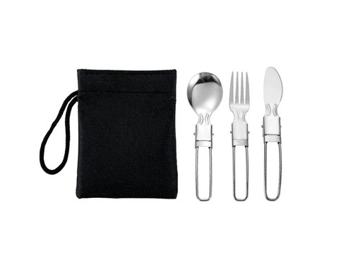 3pcs Folding Knife Fork Spoon Stainless Dishwasher Outdoor Hiking Picnic