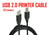 3.0m USB 2.0 Printer Cable HP Cannon Epson Dell Brother Lead Cord  Label