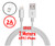 2A 2M SILVER Apple iPhone Nylon Cable Braid USB Phone mobile Fast Charge