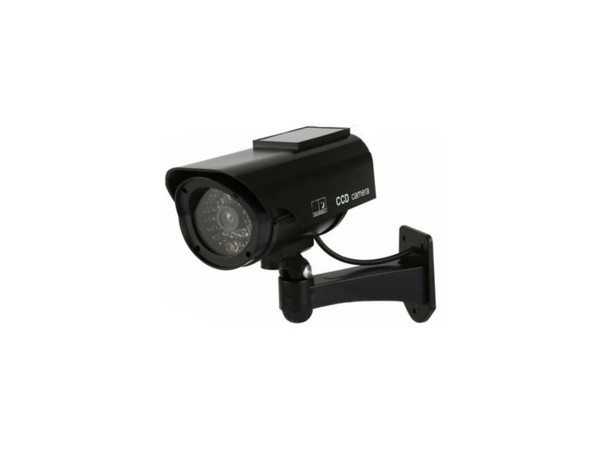 BLACK Solar Dummy Camera with Flash LED Light Fake Simulated Security Dome BLACK Solar Dummy Camera with Flash LED Light Fake Simulated Security Dome