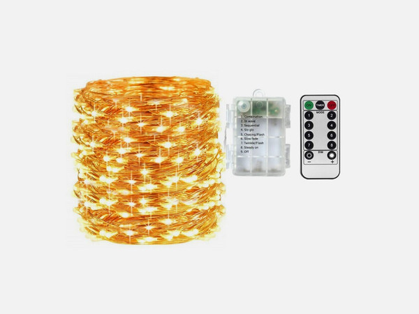 WARM 100 LED 10M Battery Powered Seed Fairy Lights Xmas Party Room Decor WARM 100 LED 10M Battery Powered Seed Fairy Lights Xmas Party Room Decor
