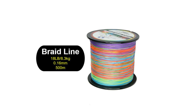 RAINBOW18lb 500m Braid PE Braided Fishing Line Spool Roll Extreme Strong