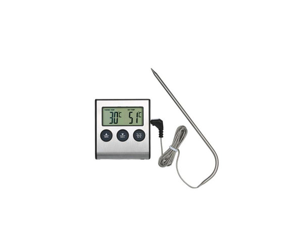 Meat Thermometer Food Gill Smoker BBQ Oven Temperature Probe Outdoor Alarm