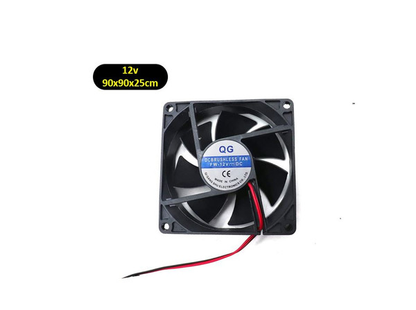 12V Cooling Fan 90x90x25mm 2Pin Refrigerator 2800rpm Case Fan DC