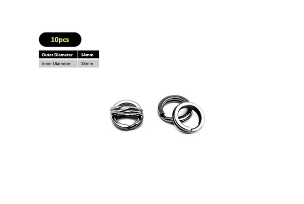 10pcs 18mm Split Ring Stainless Fish Hooks Crank Hard Bait Lure Connector