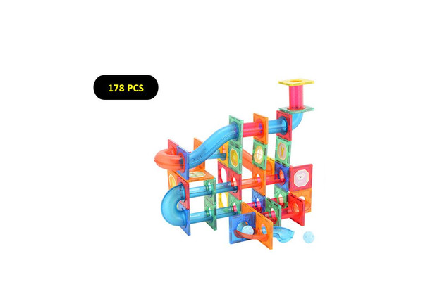 178pcs Magnetic Tube Tiles Kids Magnet Toys STEM Construction Building Set