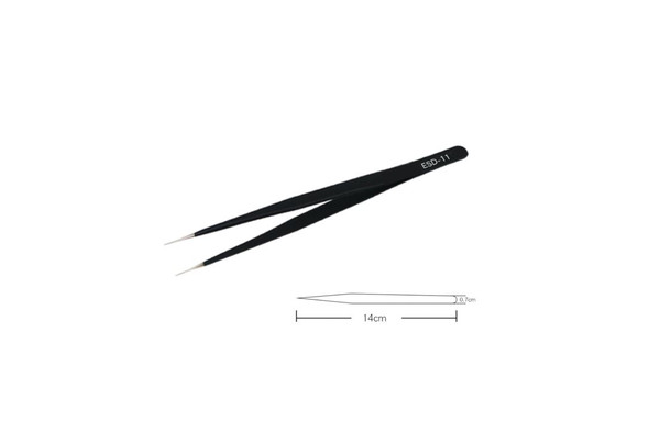Straight Tweezers Anti-static Stainless Tweezers Precision Fine Tips ESD-11