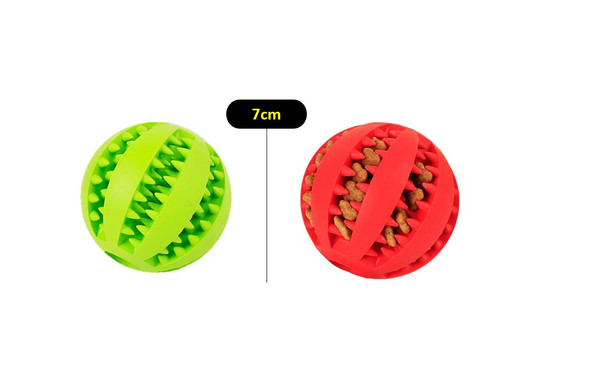 7cm Pet Teething Treat Ball Toys Puppy Dog Teeth Cleaning Chew Training