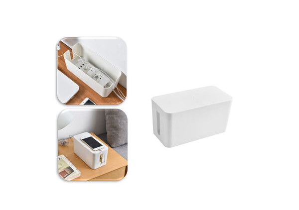 WHITE Cable Management Box Cord Organizer Management Box Cord Box