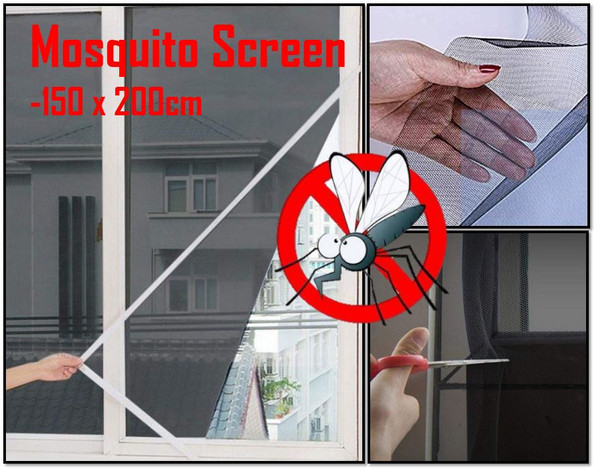 BLACK 1.5x2m mosquito Net Flyscreen Bug Mesh Insect Screen Self-adhesive BLACK 1.5x2m mosquito Net Flyscreen Bug Mesh Insect Screen Self-adhesive