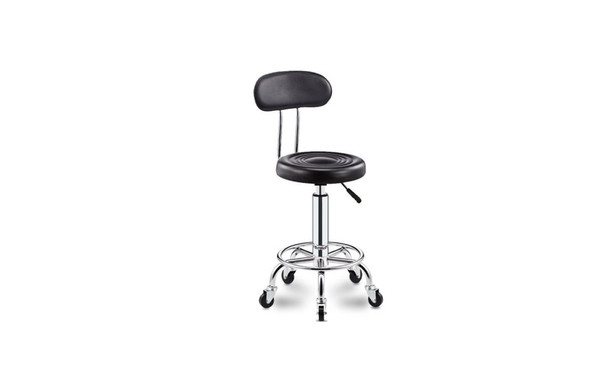 Adjustable Swivel backrest Stool on Rubber Casters Height Work Stool Wheels
