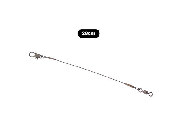 28cm Stainless Steel Fishing Wire Leader Swivel Snap Rig Trace Lure