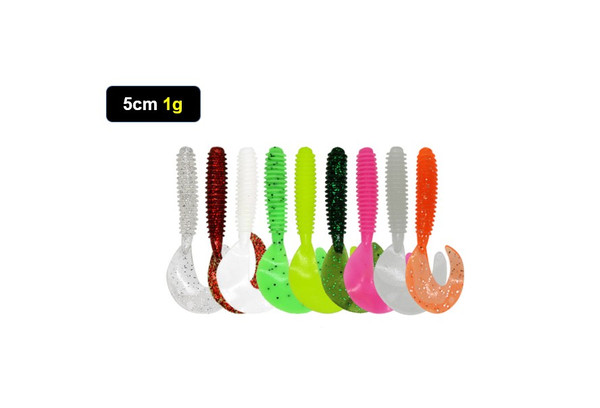 20pcs x 5cm Curly Long tail Grub 3.0g Soft Bait Jigging Soft Grubs 20pcs x 5cm Curly Long tail Grub 3.0g Soft Bait Jigging Soft Grubs