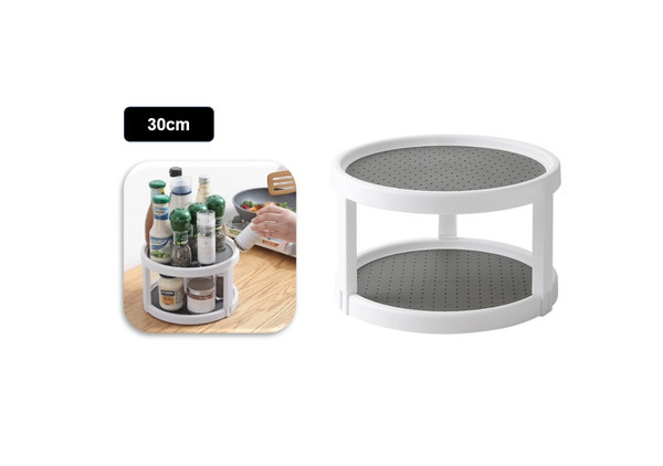 2 tiers 25cm Storage Turntable Kitchen Organizer Rotary Spice Lazy Susans
