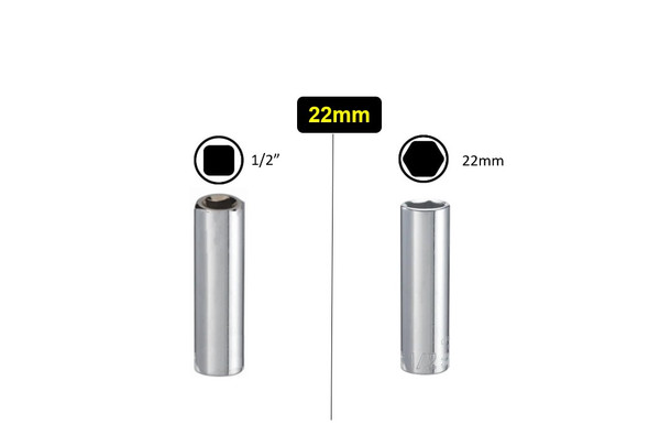 22mm Deep Socket Set 1/2" Square Drive Impact Socket Mechanic Metric Socket