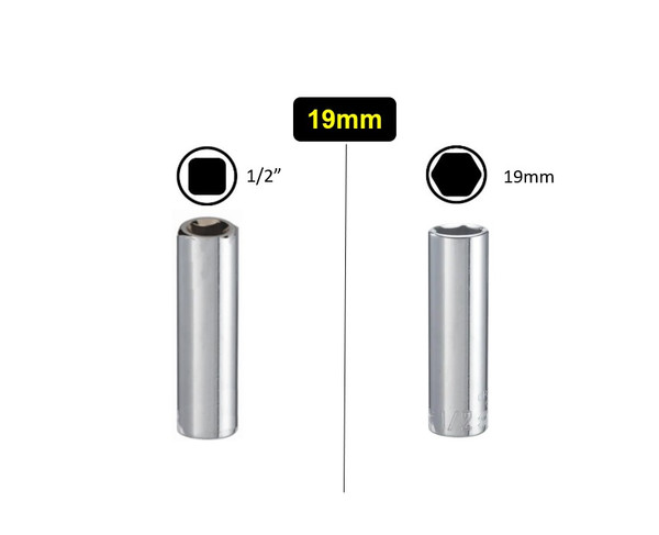 19mm Deep Socket Set 1/2" Square Drive Impact Socket Mechanic Metric Socket