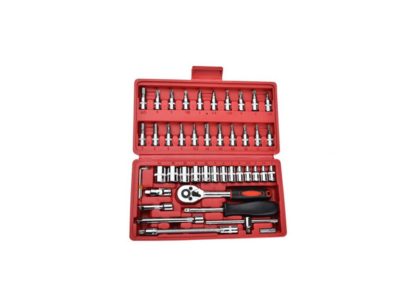 46pcs Socket Ratchet Wrench Toolkit Spanner Set Screwdriver Hex Key