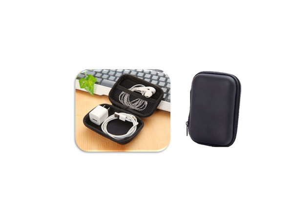 Black Earphone Cable Charger Organizer Protective Storage Box Case Travel