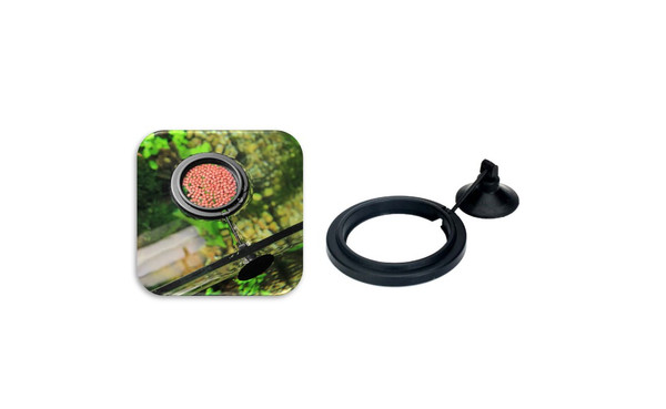 Fish Feeding Ring Suction Cup Floating Food Feeder Aquarium Tank Feeder