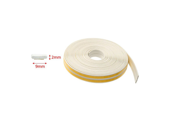 2mm TYPE-I WHITE Door Seal Strip Draught Excluder Door Tape Weather 6M