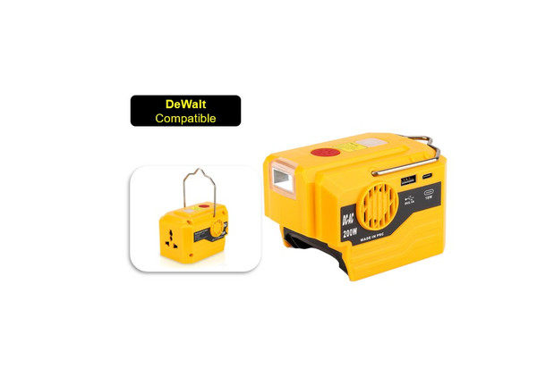 200W Power Inverter Compatible Dewalt 18v Battery To AC 230V Supply