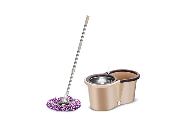 Brown 360 Spin Mop + Bucket Set Magic Mop Rotate Spinning Microfiber Mop
