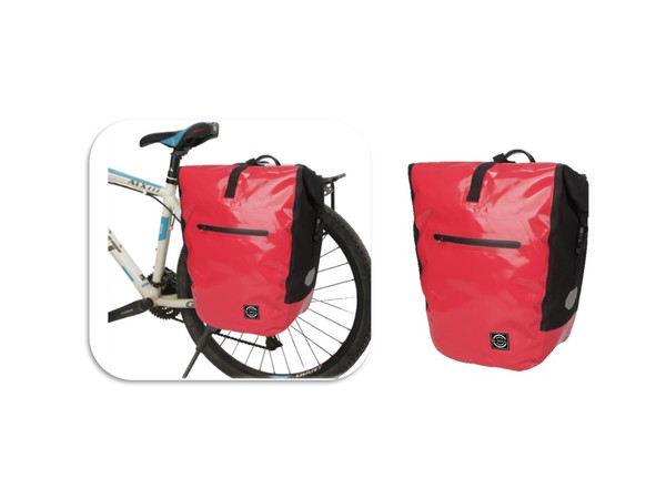 22L Red Waterproof Bike Rear Bag Pannier Frame Bicycle Back Seat Storage